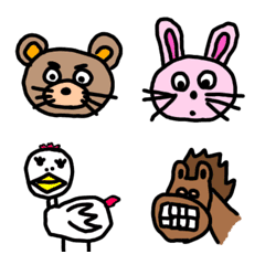 [LINE絵文字] ゆるい動物絵文字の画像