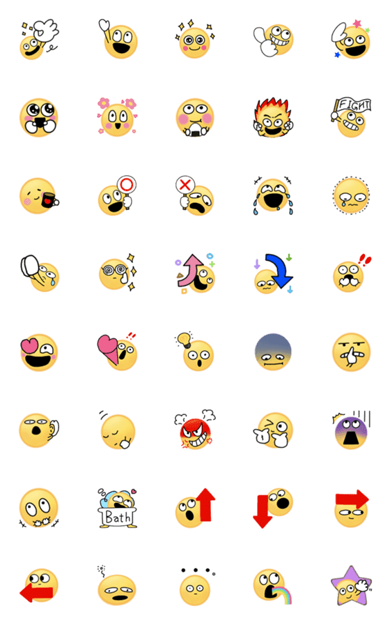 [LINE絵文字]顔文字スマイルEMOJI4の画像一覧