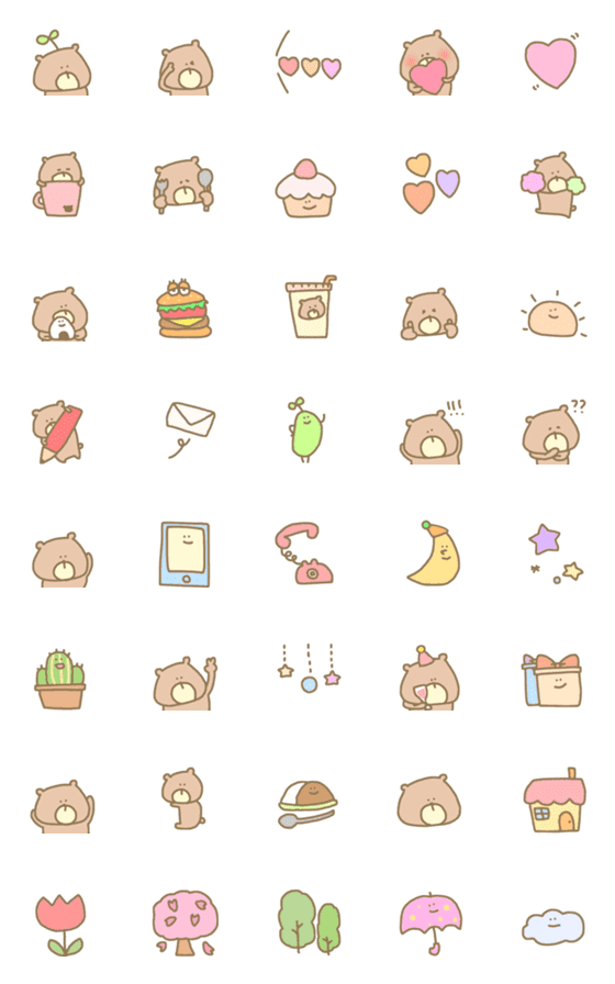 日常使えるパステルゆるかわくま手書き癒しのline絵文字 画像 情報など