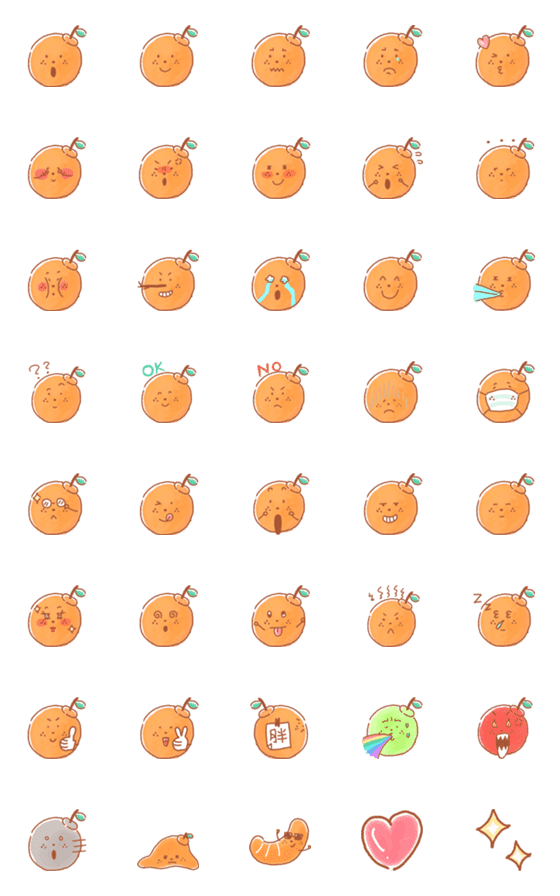 [LINE絵文字]Miss.Orange Emojiの画像一覧