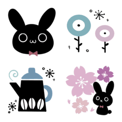 大人な黒うさぎ♦北欧風絵文字の絵文字メイン画像