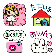 [LINE絵文字] (色んな絵文字セット133大人可愛いシンプルの画像