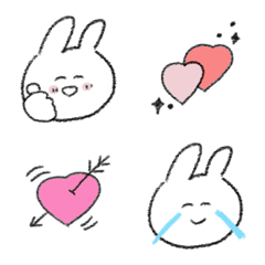 [LINE絵文字] なんだかバランスが悪いウサギの画像