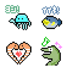 [LINE絵文字] ドット絵 ピクセルアクアリウム Vol.2の画像