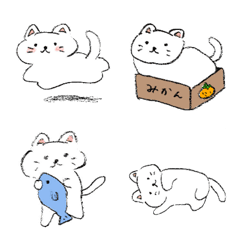 [LINE絵文字] えんぴつしろねこ絵文字の画像