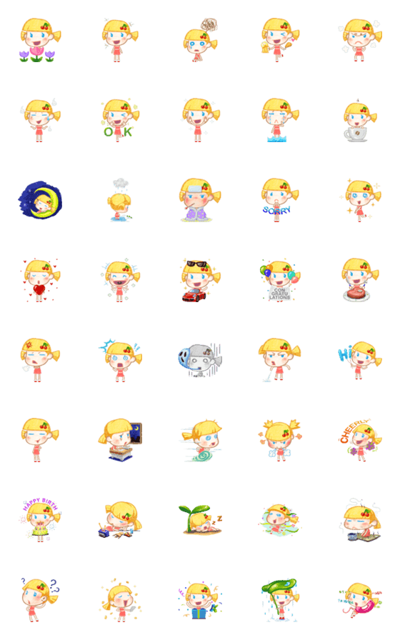 [LINE絵文字]cherry girlの画像一覧