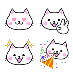 [LINE絵文字] しろねこ♡シンプル絵文字の画像