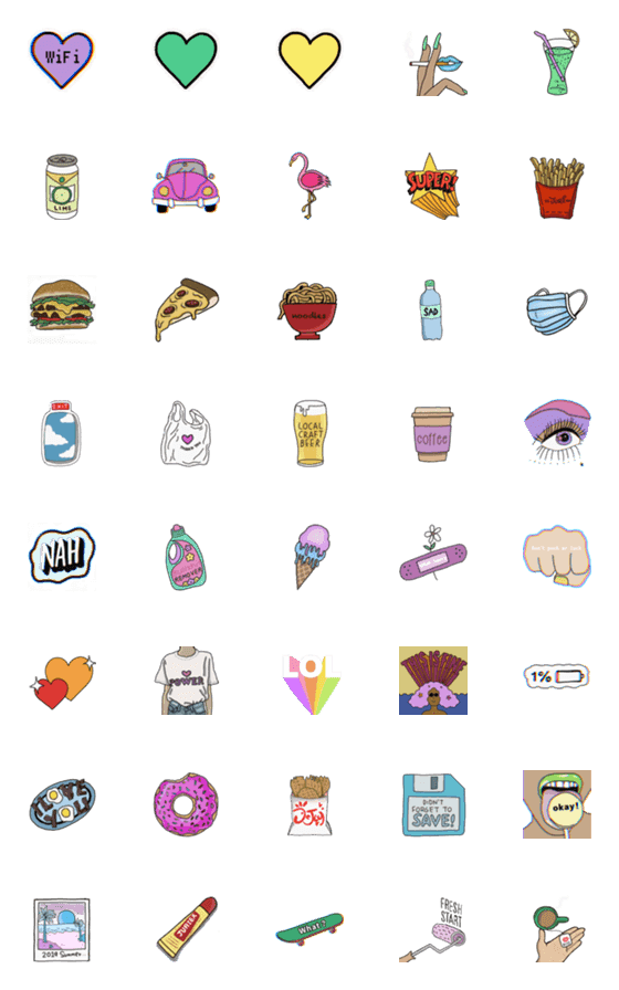 [LINE絵文字]アメリカン 古着 90s emojiの画像一覧