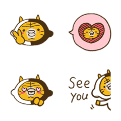 [LINE絵文字] 牛を着た虎絵文字の画像