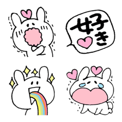 [LINE絵文字] 好き♥を伝えるウサギの画像