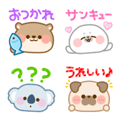 [LINE絵文字] カラフルたのしいどうぶつ絵文字の画像