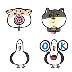 [LINE絵文字] Shiba Inu Talking with Face-Emojiの画像