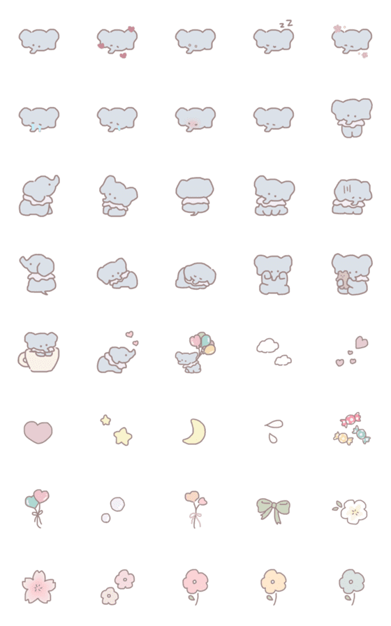 [LINE絵文字]ぞうさん 。の画像一覧