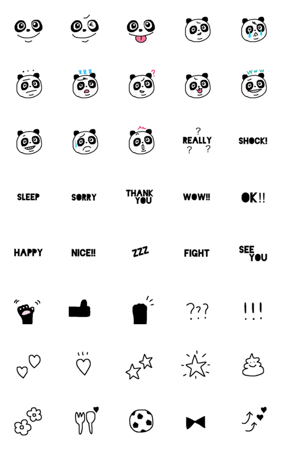 [LINE絵文字]使えるパンダくん♡一言絵文字の画像一覧