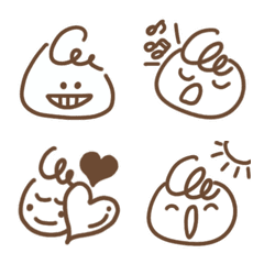 使いやすいブラウン単色のシンプル絵文字の絵文字メイン画像