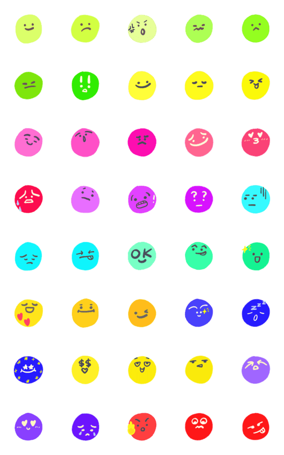 [LINE絵文字]Neon Emojisの画像一覧