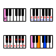 [LINE絵文字] ピアノの鍵盤の画像