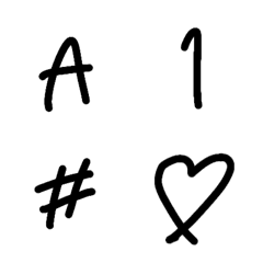[LINE絵文字] たまごフォント(英数字)+絵文字[シンプル]の画像