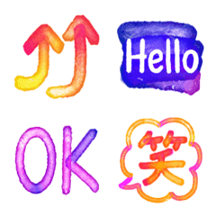 [LINE絵文字] ☆カラフル☆挨拶絵文字の画像