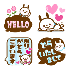 [LINE絵文字] ■吹き出し4■うさぴ＆ぱんた■敬語＋日常の画像