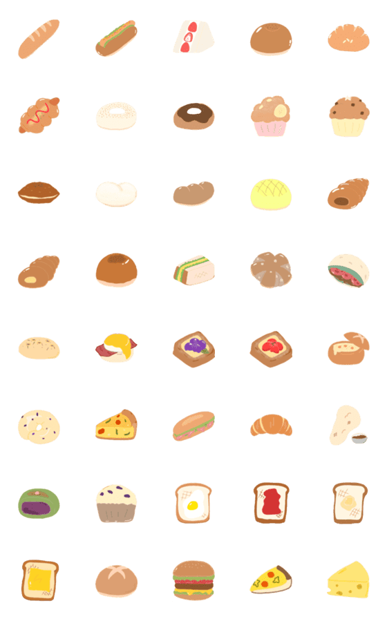 [LINE絵文字]パンのある生活の画像一覧