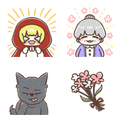 [LINE絵文字] 童話モチーフ(赤ずきん)の画像
