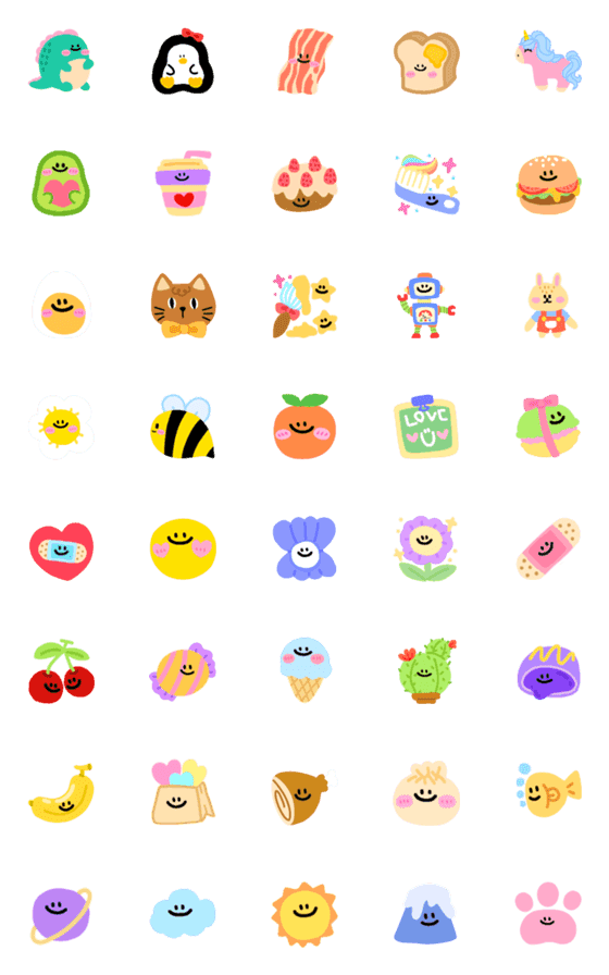 [LINE絵文字]Tiny cuteness colorful emojiの画像一覧