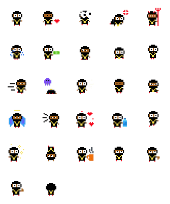 [LINE絵文字]Lil' Ninjaman Emojisの画像一覧