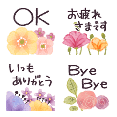 [LINE絵文字] ♡大人の女性✳︎お花のミニスタンプ♡の画像