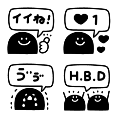 [LINE絵文字] ひょっこりモノクロくんの画像