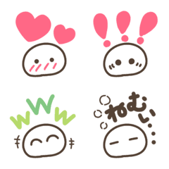 毎日使えるシンプル＊まぁるい白い石の絵文字メイン画像