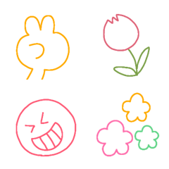 [LINE絵文字] シンプル線画絵文字✴の画像