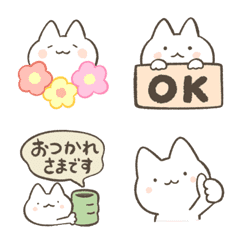 [LINE絵文字] 毎日しろねこ絵文字の画像