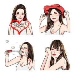 [LINE絵文字] Sexy Punch Cute (Emoji)の画像