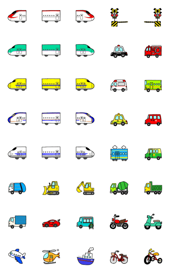 [LINE絵文字]のりものいっぱい！の画像一覧