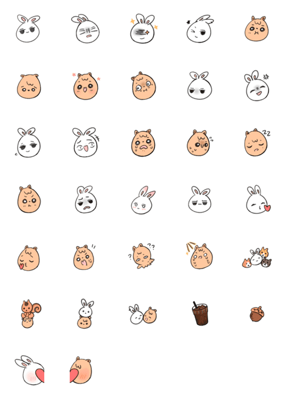 [LINE絵文字]うさぎとクオッカの画像一覧