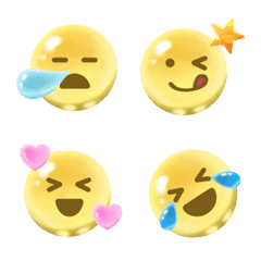 [LINE絵文字] ⚫シンプルかわいいお洒落スマイリー絵文字の画像