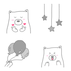 [LINE絵文字] simple シロクマちゃん絵文字の画像