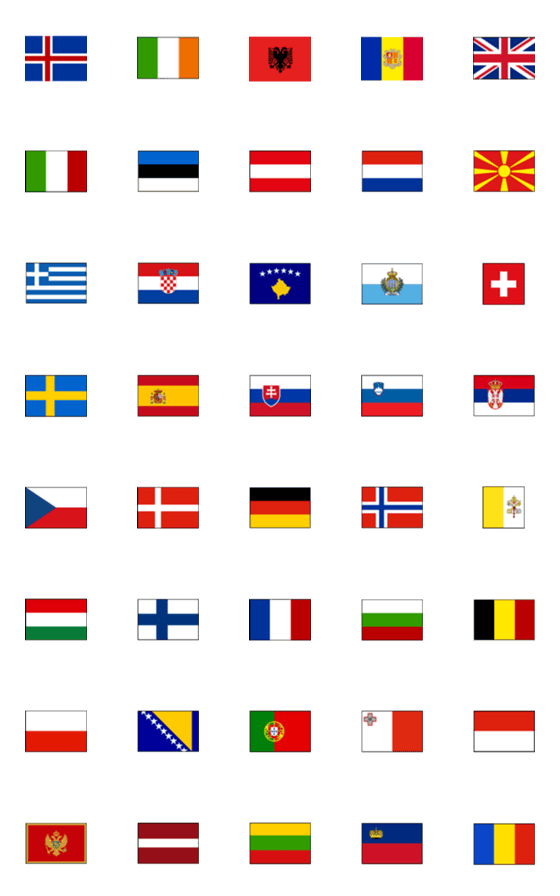[LINE絵文字]世界の国旗ヨーロッパの画像一覧