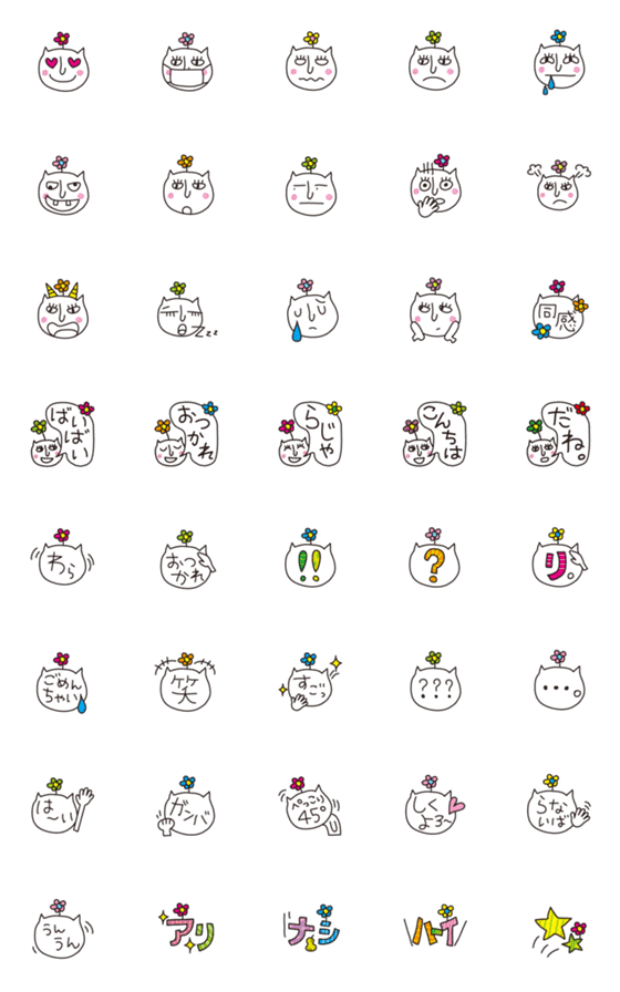 [LINE絵文字]使いそう絵文字☆ねこじん2の画像一覧