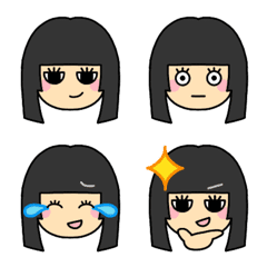 [LINE絵文字] 黒髪ぱっつん女子 2の画像