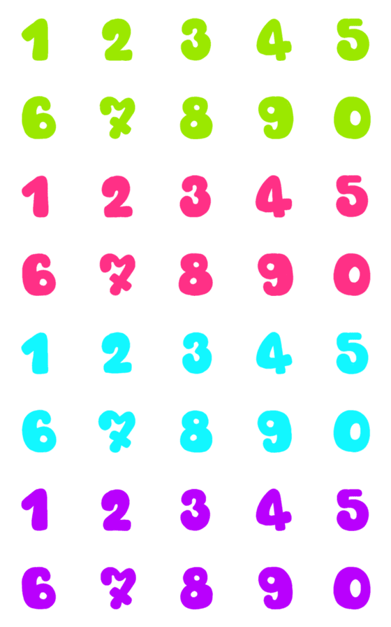 [LINE絵文字]Number puffy neon emojiの画像一覧
