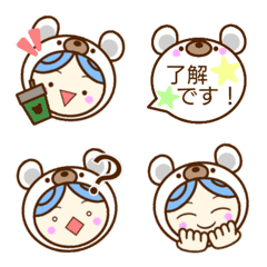 [LINE絵文字] クマの女の子☆の画像