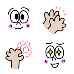 [LINE絵文字] 手と表情の絵文字の画像