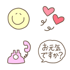 [LINE絵文字] レトロ❤️大人かわいい線画の画像