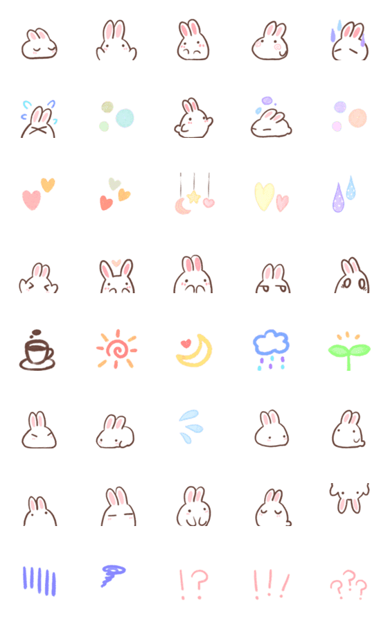 [LINE絵文字]もちもちうさぎ22の画像一覧