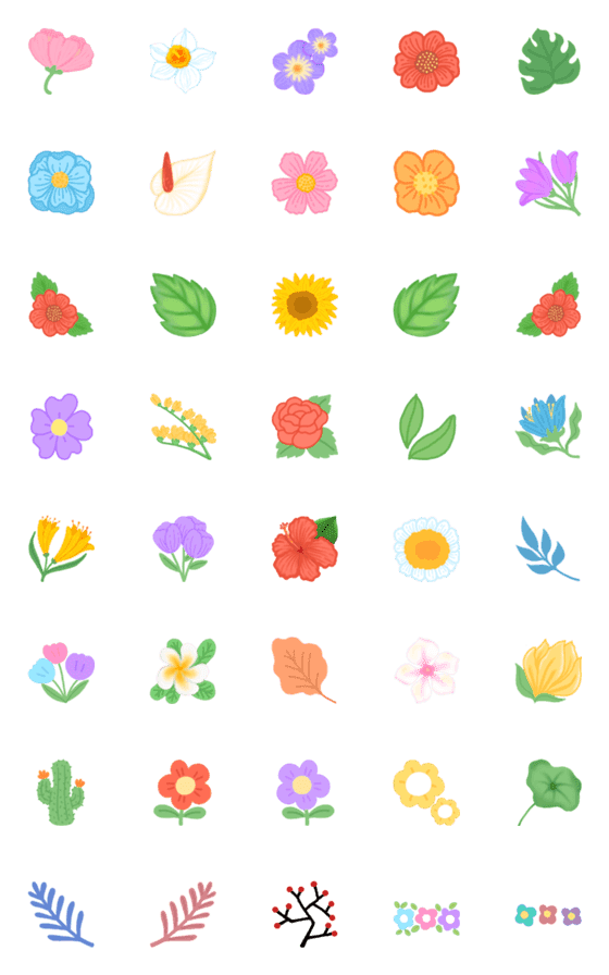 [LINE絵文字]Flower and bracket emoji 2の画像一覧