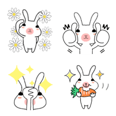 [LINE絵文字] 可愛い白うさぎの絵文字の画像