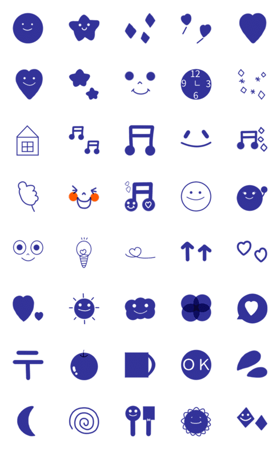 Line絵文字 日常で使える 青色の絵文字 40種類 1円 Line絵文字 日常で使える 青色の絵文字 40種類 1円