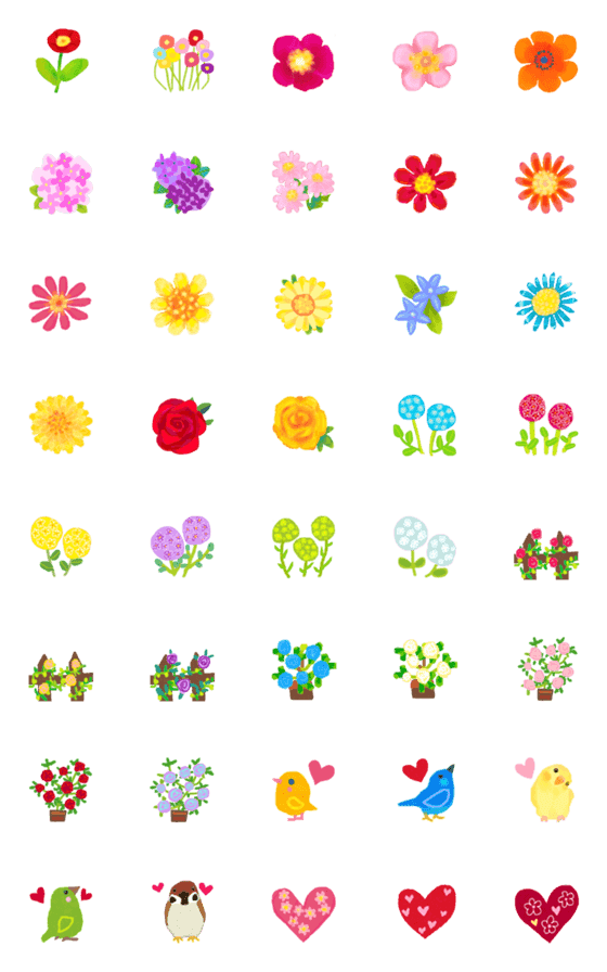 [LINE絵文字]花いっぱいの絵文字の画像一覧